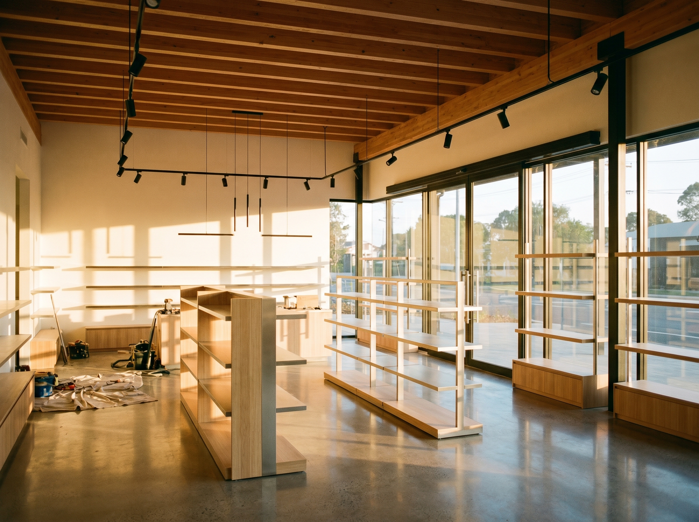 Commercial — A shop, wired to open